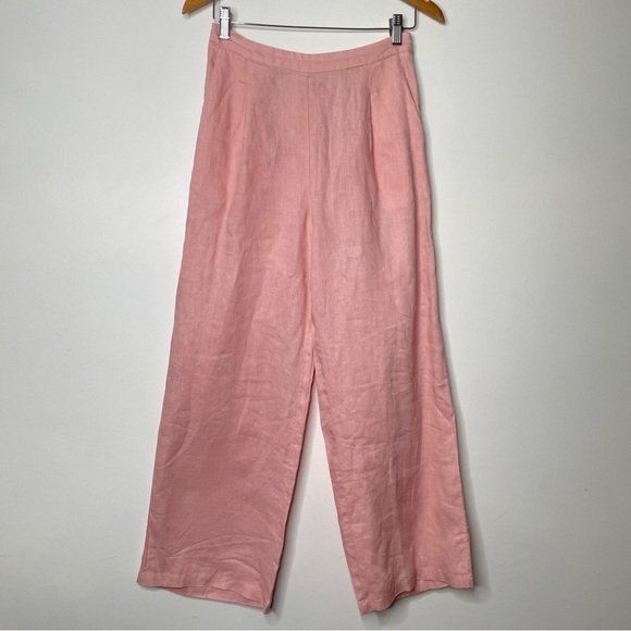 100% Linen High Rise Wide Leg Trousers - Picture 2 of 6